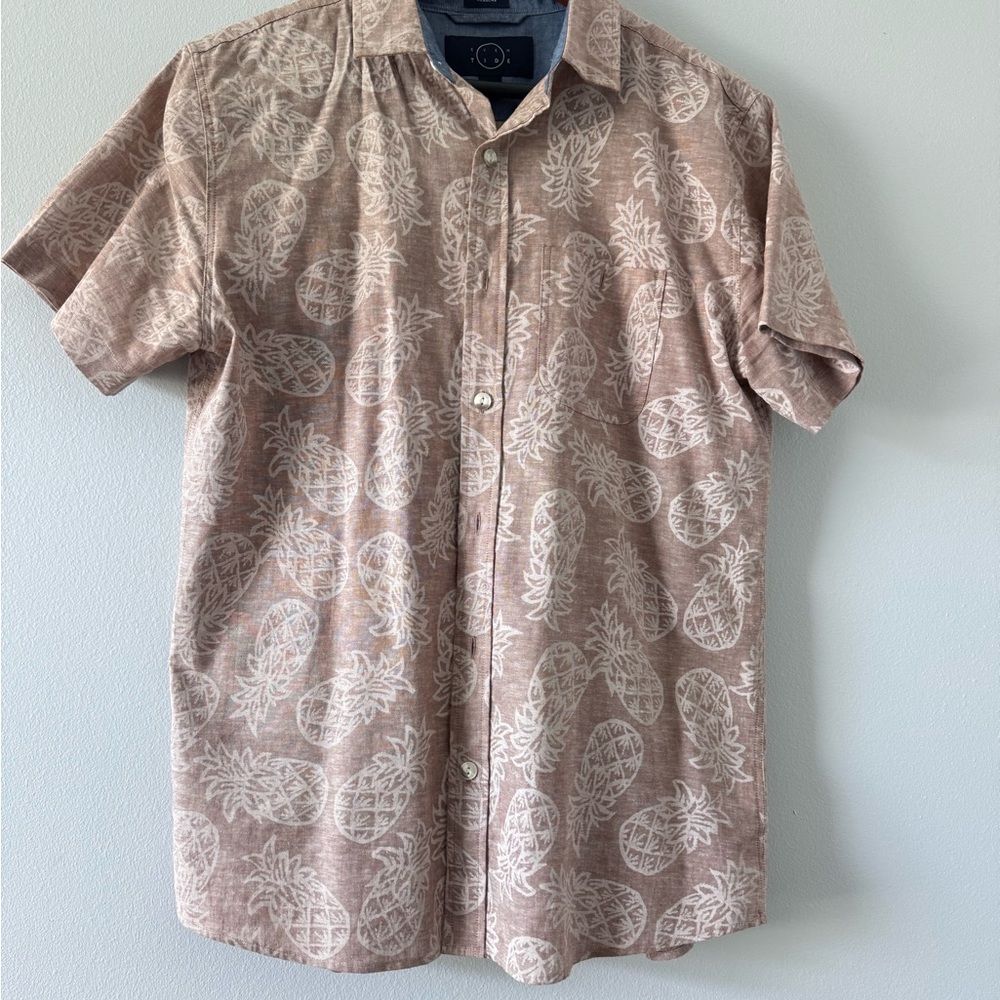 Brown Casual Button Down Shirt with Paisley Print
